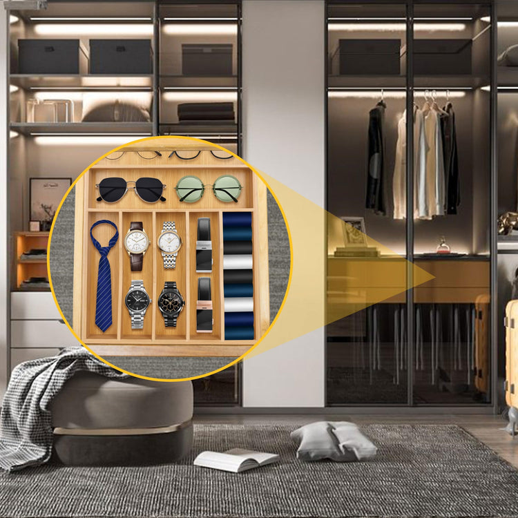 Kitchen Bamboo Silverware Organizer