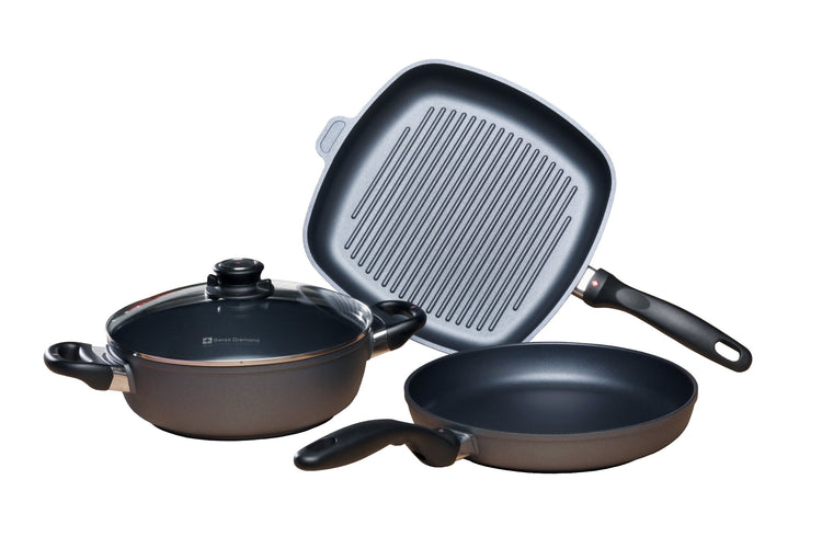 4 Piece Set Nonstick Diamond Coated Aluminum W