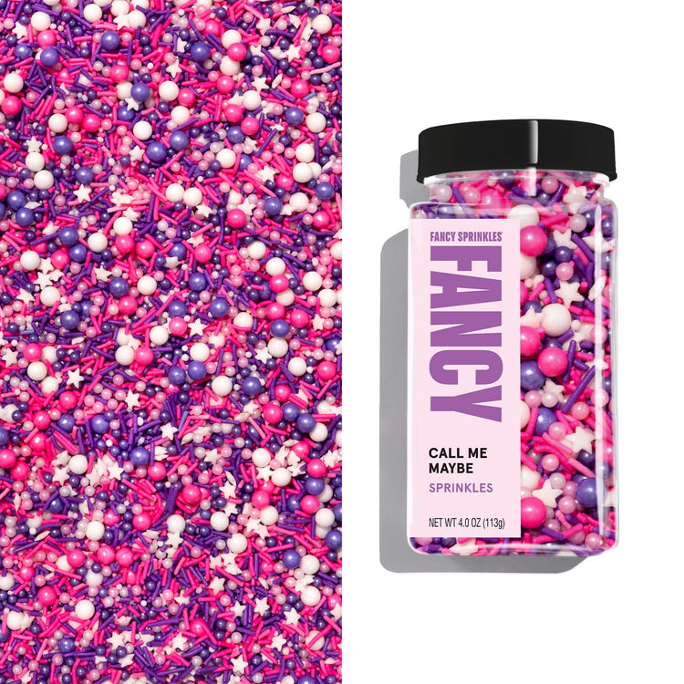 Call Me Maybe Pink Purple & White Sprinkles 1 Pack (4 Ounce)