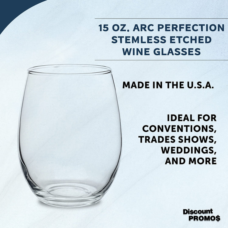 Stemless Wine Glasses by ARC Perfection 15 oz. Set of 10 (10 Count)