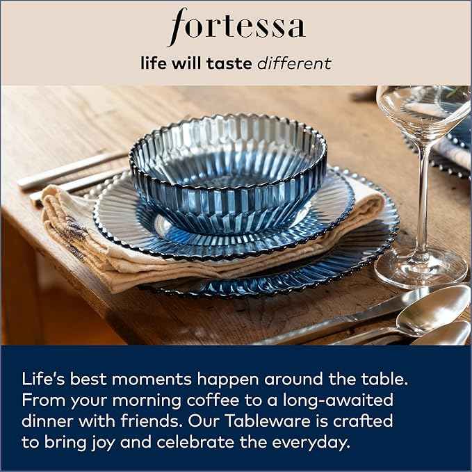 FORTESSA Royal Pacific 18/10 Stainless Steel Flatware, 5 Piece Place Setting With Table Knife, Forks and Spoons (Service For 1), Dishwasher Safe, Polished
