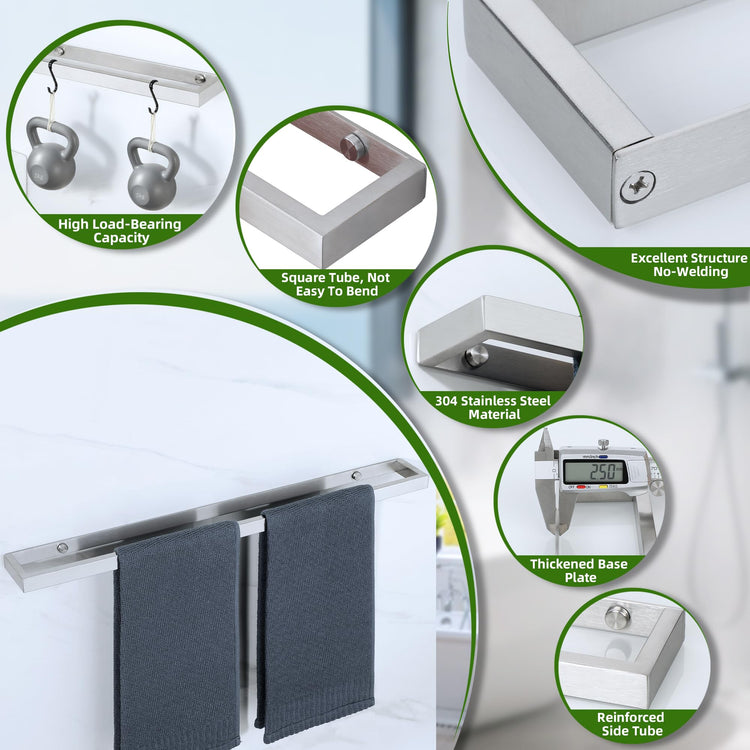24 Inch Hand Towel Holder Towel Bar for Bathroom Wall Mounted
