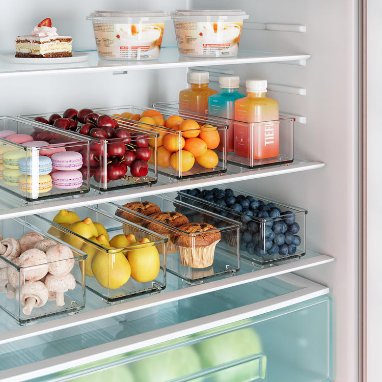 4 PACK Freezer Organizer Bins Clear Stackable Storage Bins for Fridge Organization and Storage (4 Count)