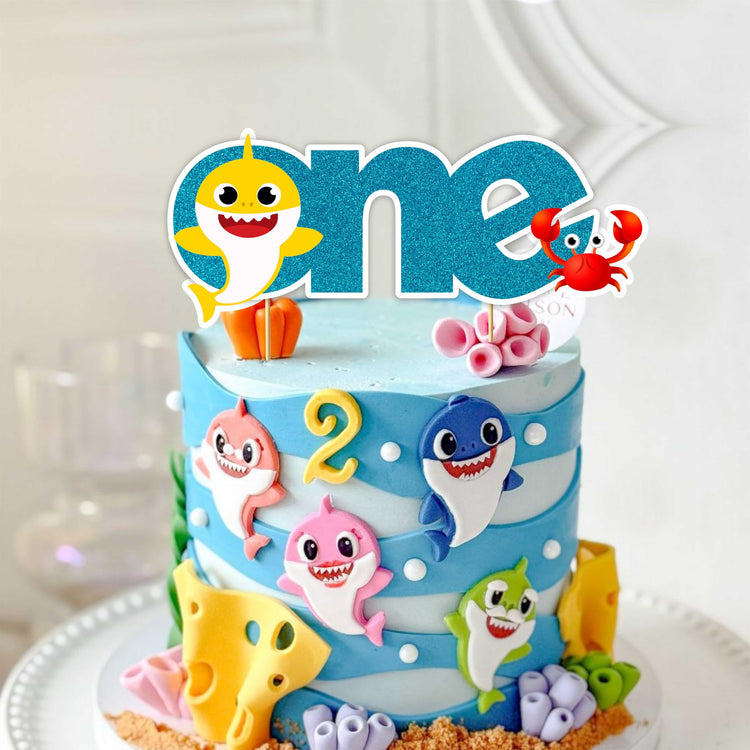 Bby Shrk One Cake Topper
