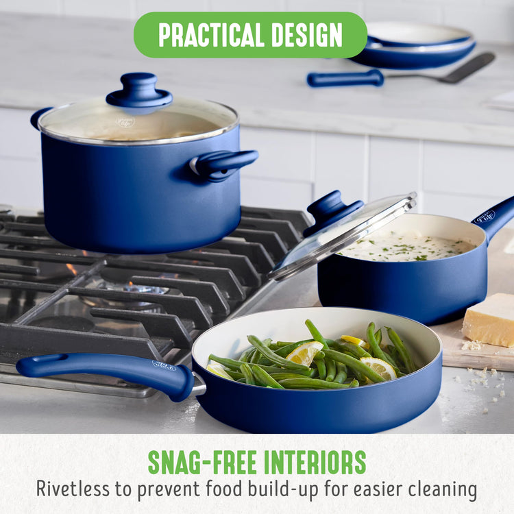 16 Piece Ceramic Nonstick Pots & Pans Cookware Set
