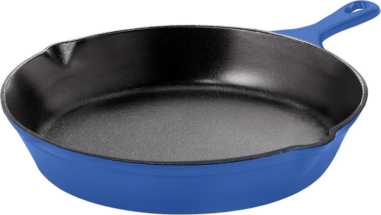 Utopia Kitchen Pre Seasoned Chefs Pan Skillet Frying Safe Grill Cookware for indoor & Outdoor Use (Blue, 8 Inch Pack of 1 - Nestoria