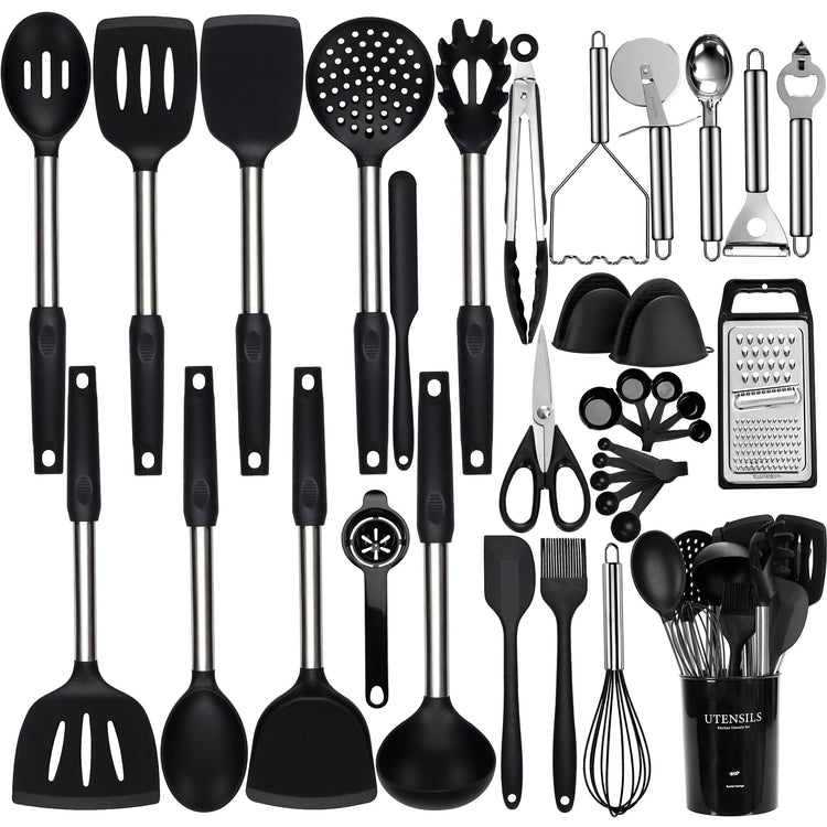 35 Pcs Silicone Cooking Utensils Set BPA Free 446°F Heat Resistant (35 Count)