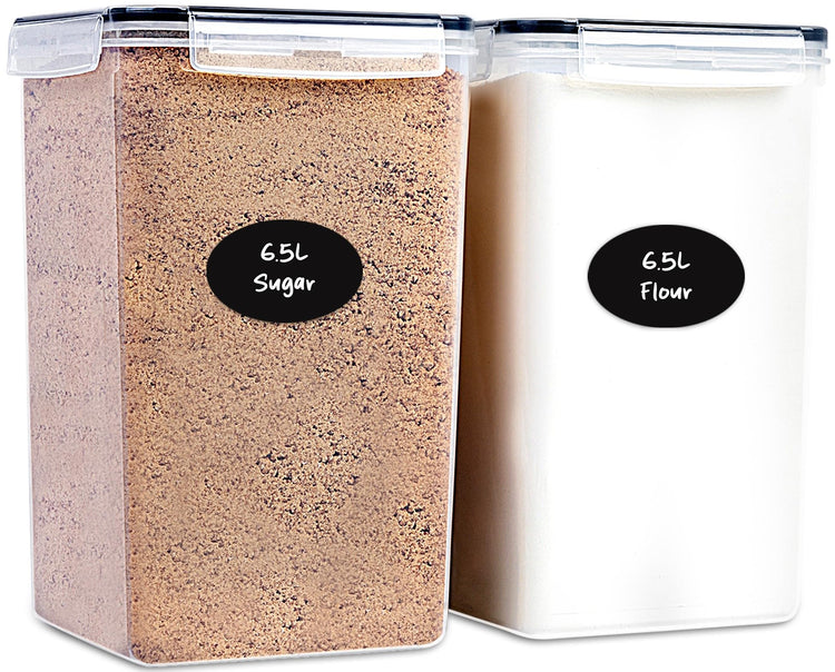 Extra Large Flour and Sugar Storage Containers 6.5L (2 Count)