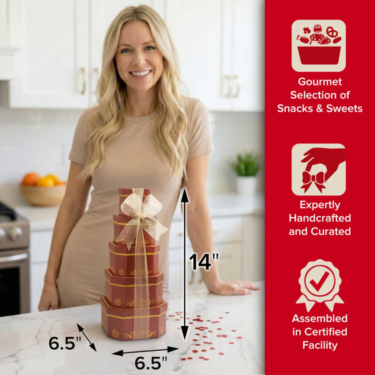Designed Gift Basket Tower with Cookies