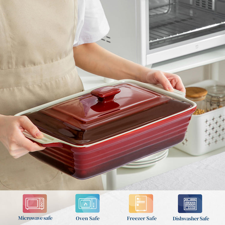 4.5 Quart Ceramic Casserole Dish with Lid