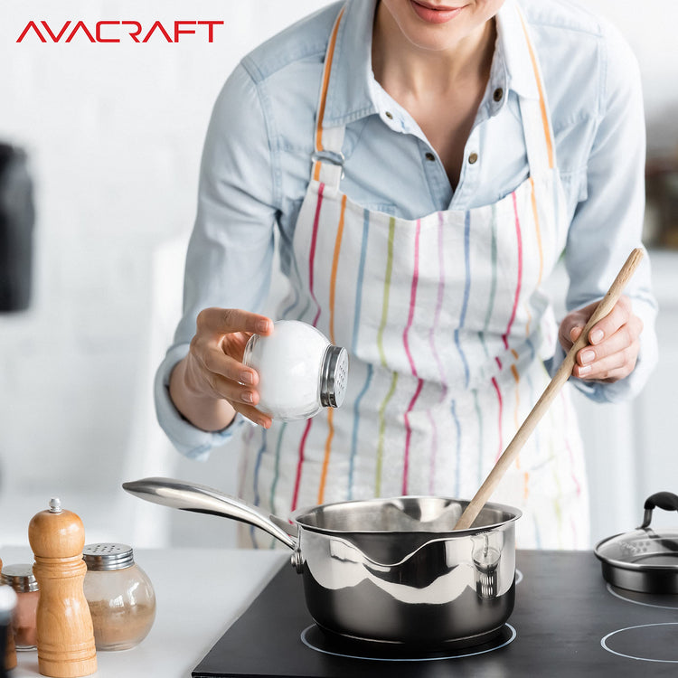 1.5 Quart Stainless Steel Saucepan with Glass Strainer Lid