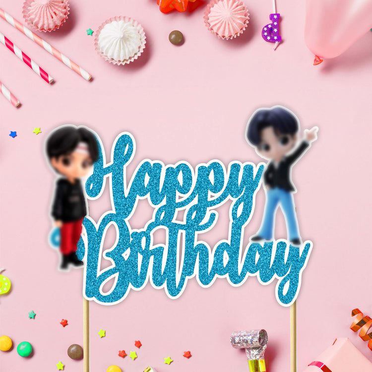 K Pop Happy Birthday Cake Topper