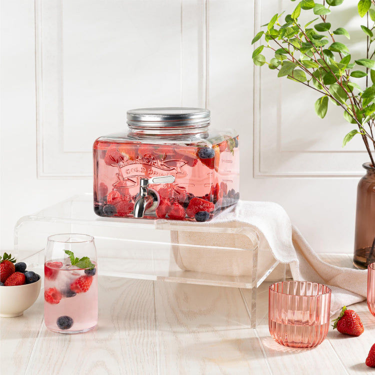 Glass Drink Dispenser for Fridge