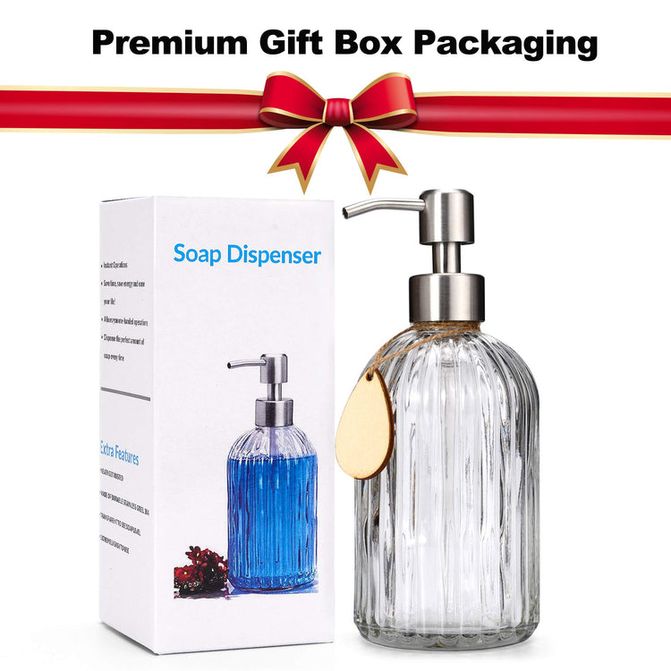 Thick Glass Soap Dispenser with Silicone Pad