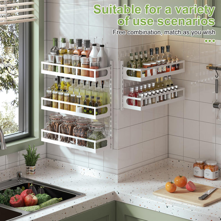 Wall Mount Spice Rack Organizer 5 Tier Height