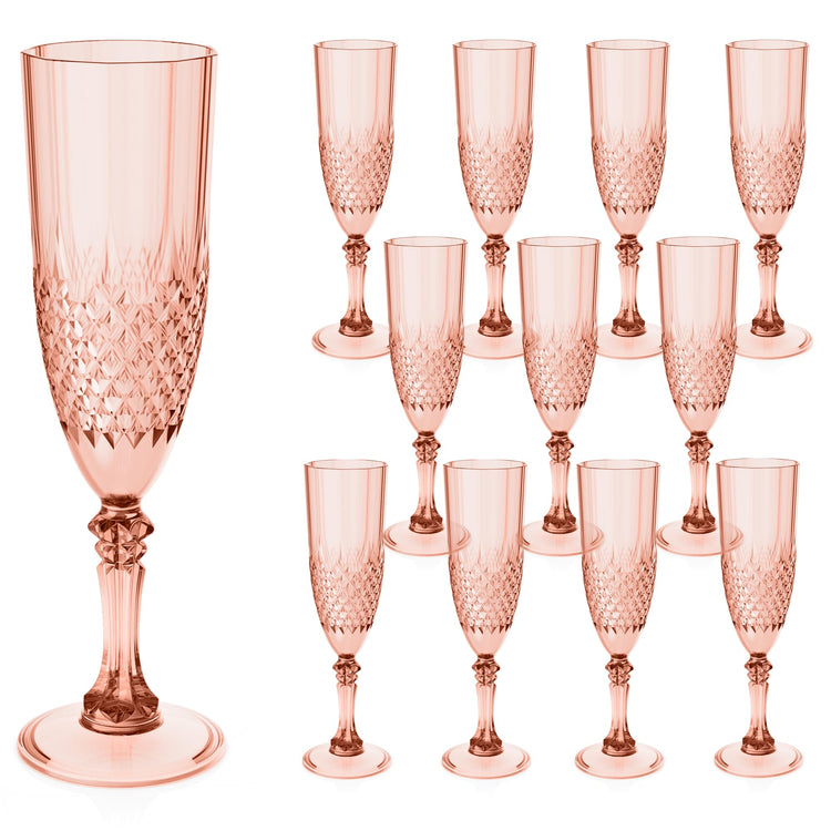12 Pack Plastic Champagne Flutes (24 Count)