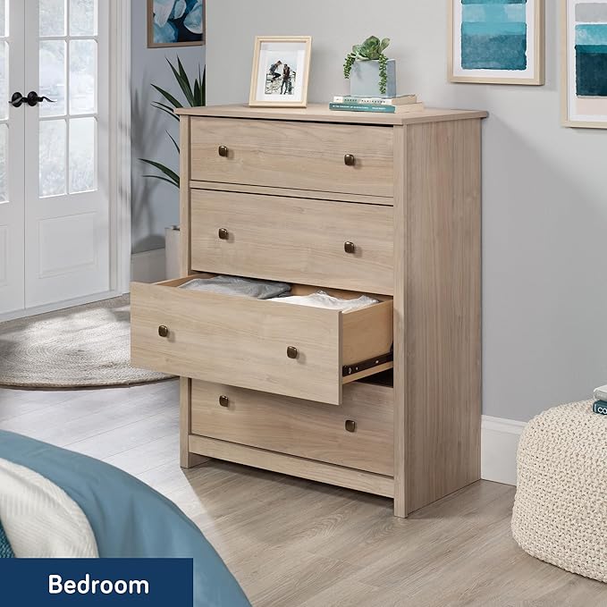 Sauder River Ranch 4-Drawer Bedroom Chest, Harvest Walnut Finish