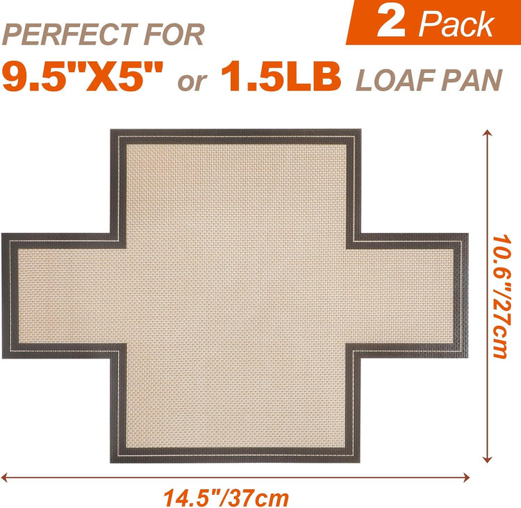 Silicone Bread Loaf Pan Liner, 2 Pack Reusable Silicone Bread Sling Loaf Pan Lifters for 9x5" or 1.5lb Loaf Pans, Nonstick Dough Transfer Tool for Baking