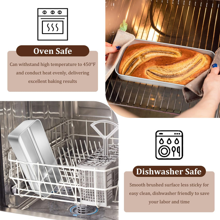 Loaf Pan 12 x 5 Inch Stainless Steel Loaf Pans for Baking Bread