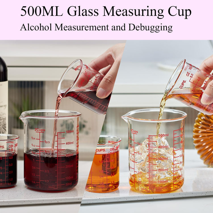 3 Piece Glass Measuring Cup Set