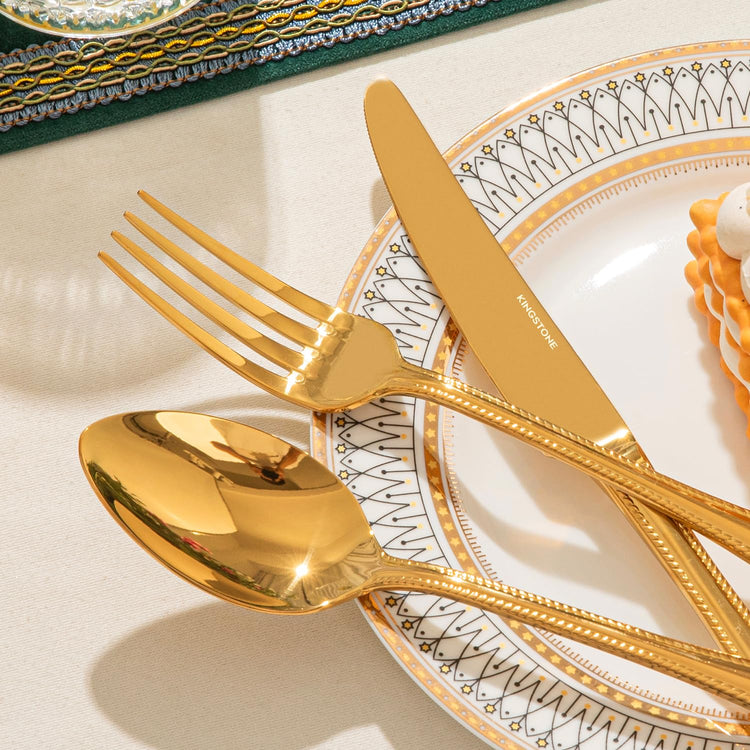 40 Pcs Gold Silverware Set (40 Count)