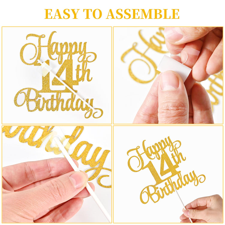 14th Birthday Cake Decorations (9 Count)