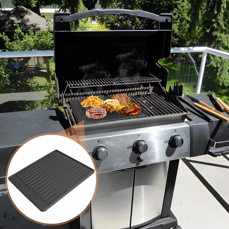2-in-1 Reversible 15” x 12.8” Pre-Seasoned Cast Iron Cooking Griddle