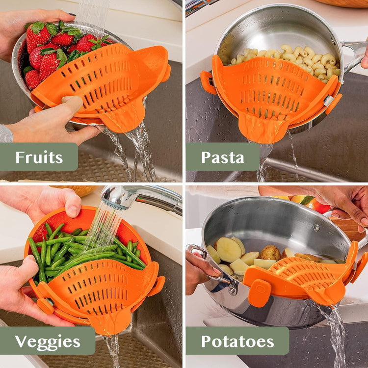 Snap N Strain Clip On Strainer for Pots and Pans