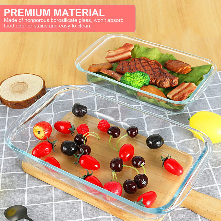 8 Pieces Glass Baking Dish with Lids (4 Count)