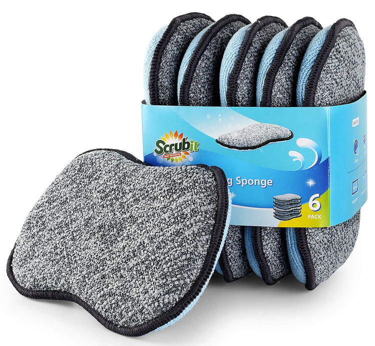 Multi Purpose Scrub Sponges for Kitchen By Scrub (6 Count)