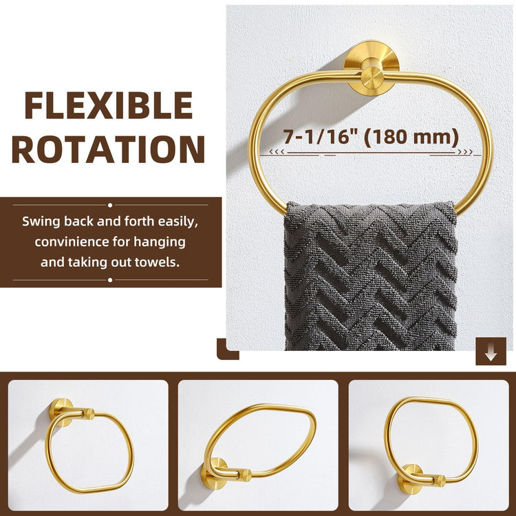 Brushed Gold Towel Ring