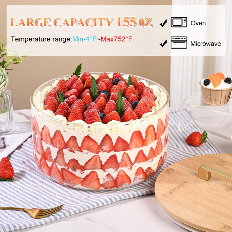155 oz Glass Trifle Bowl with Lid
