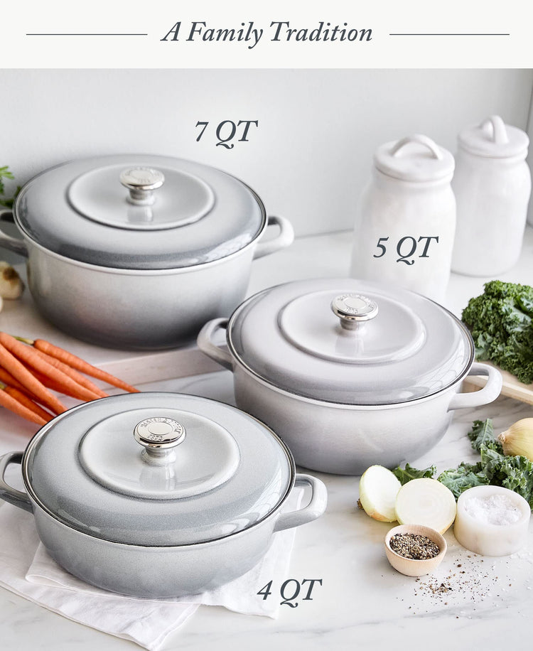 7QT Round Dutch Oven Casserole Pot with Lid