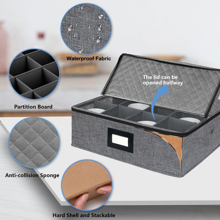 Mug Coffee Storage Box with Dividers