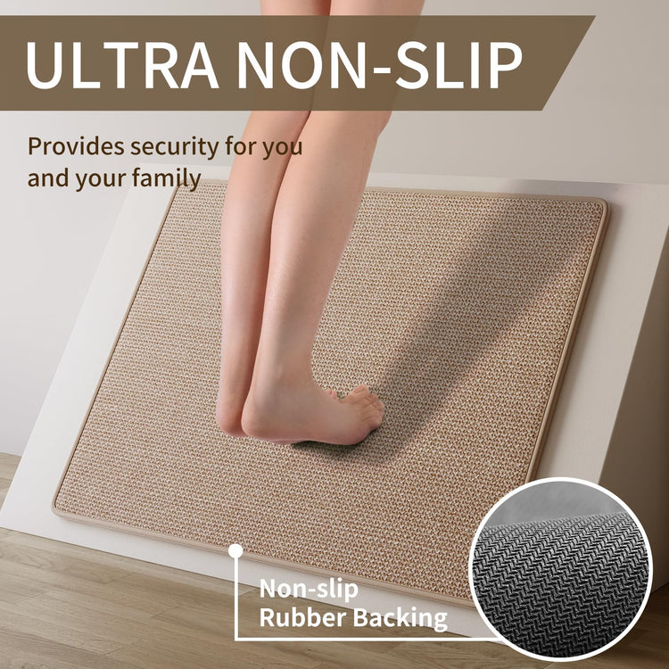 Long Kitchen Runner Rugs Kitchen Mat Non Slip Washable Brown 17"x71"