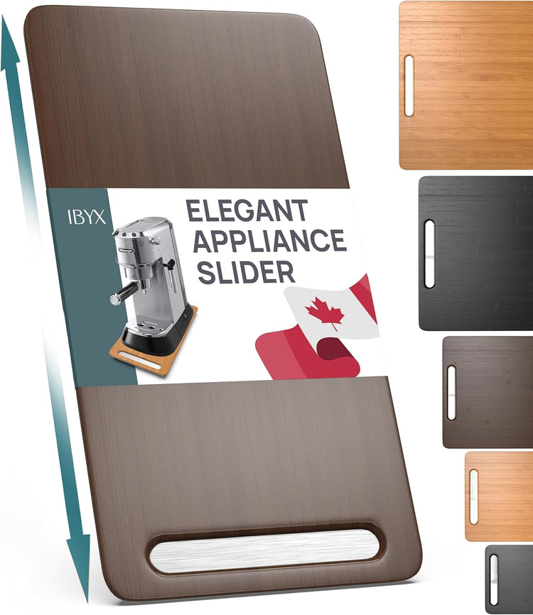 Ibyx Elegant Sliding Tray for Your Coffee Maker & Heavy Kitchen Appliances - Sturdy, Slides Easily from Under The Cabinet (Brown, 7.5βW x 14.5βD)