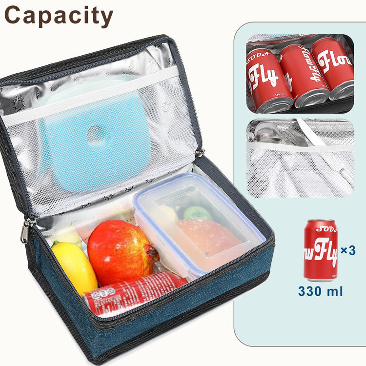 Small Insulated Lunch box Portable Soft Bag Mini Cooler Thermal Meal Tote Kit with Handle for Work & School