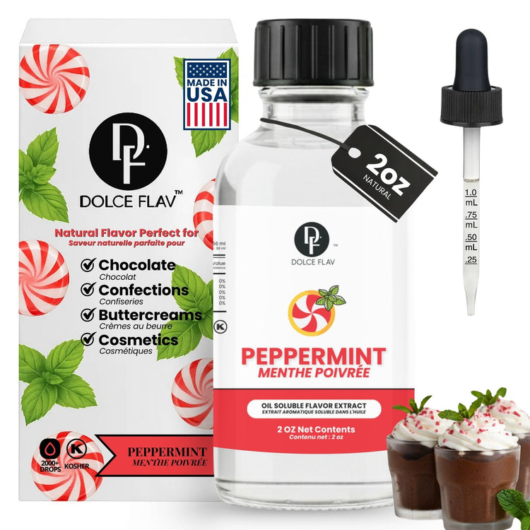 Natural Peppermint Extract Oil Soluble Flavoring for Candy & Baking (2 Fl Oz)
