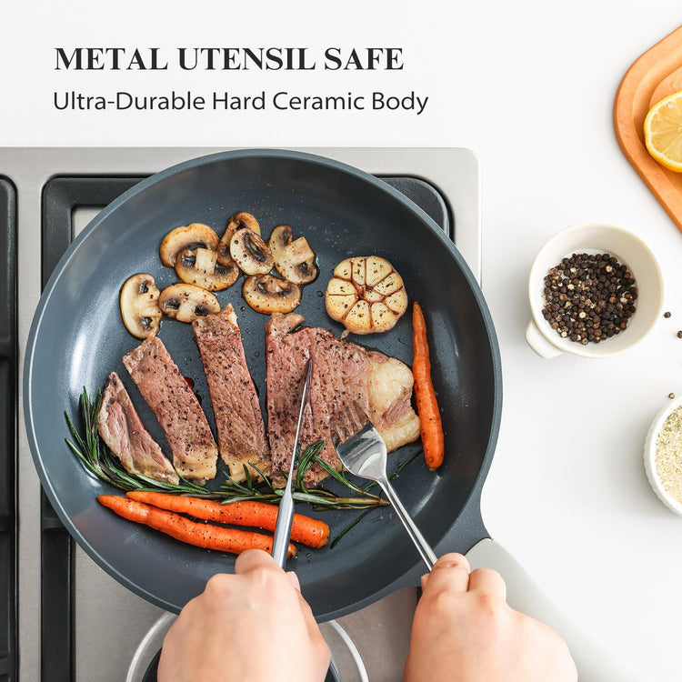 Nonstick Ceramic Frying Pan with Lid