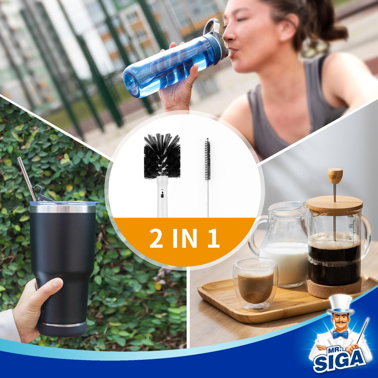 Water Bottle Brush and Straw Cleaner Brush with Long Handle