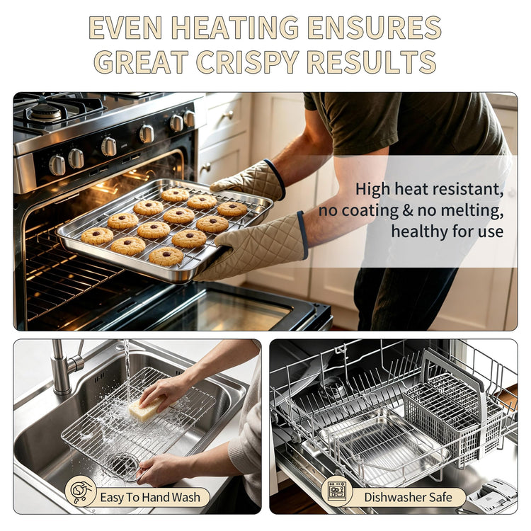 Stainless Steel Baking Sheet with Rack Set