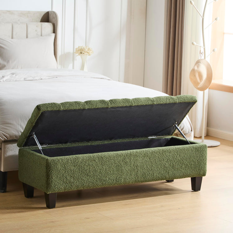 Ottilie Boucle Fabric Storage Ottoman Bench