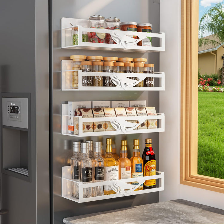 Magnetic Spice Rack for Refrigerator (4 Count)