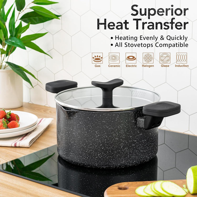 6 Quart Granite Nonstick Pasta Pot with Strainer Lid