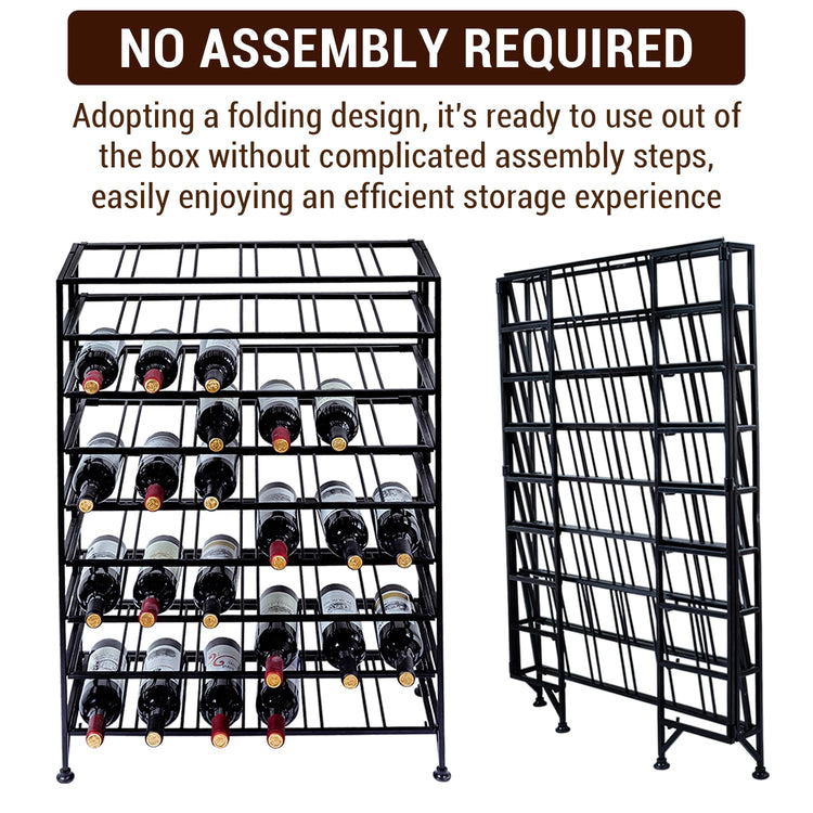 9 Tier Gray Metal Freestanding Wine Rack Holds 54 Bottles