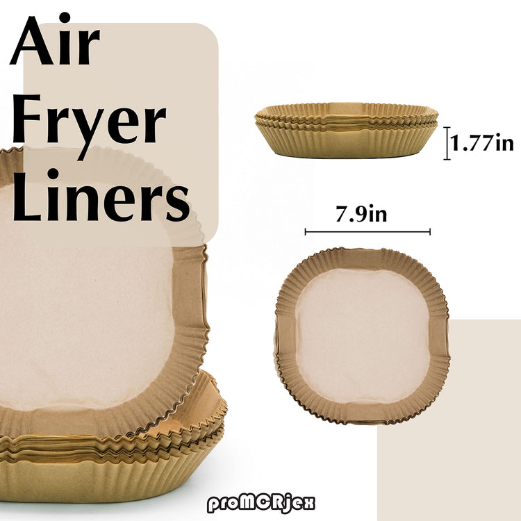 Air Fryer Disposable Paper Liners 50pcs 7.9 inch Square Parchment Paper Liner for Baking Roasting Fit 5