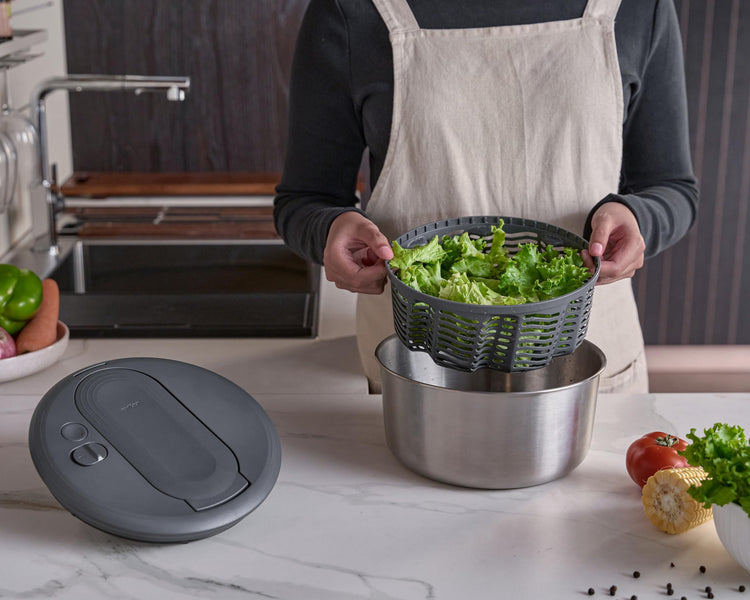 Swift Dry Salad Spinner Stainless Steel Small