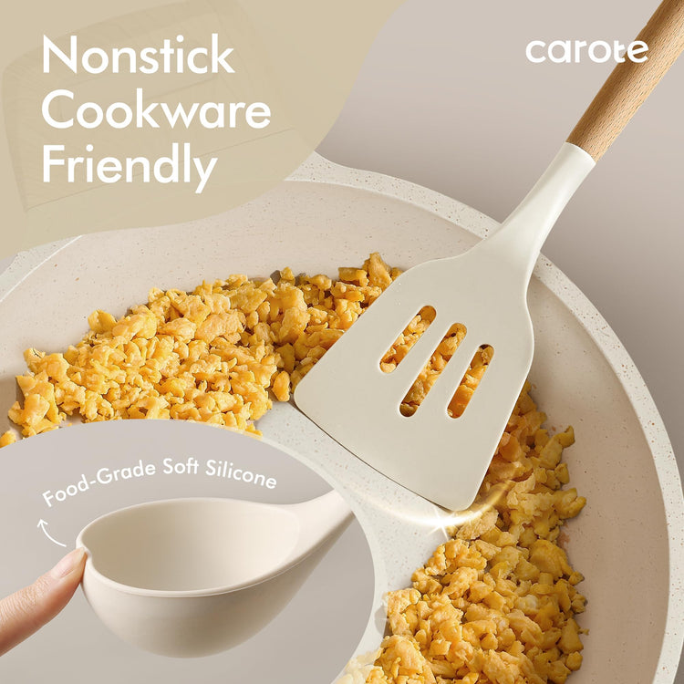 22 Piece Cooking Utensils Set with Wood Cool (22 Count)