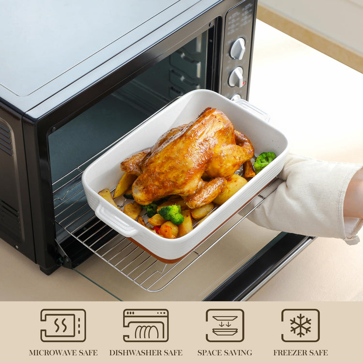 Casserole Dishes for Oven with Roasting Racks (3 Count)