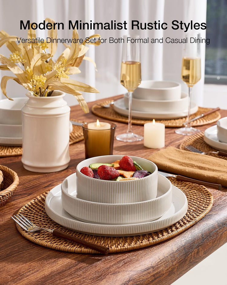 Star Stoneware Dinnerware Sets with Pasta Bowls (16 Count)